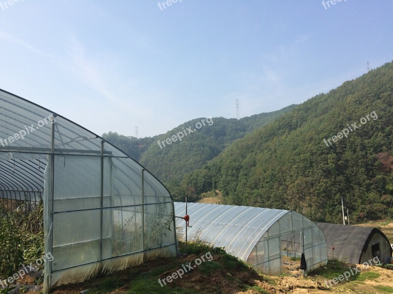 Plastic Greenhouse Country Autumn Sky Tranquility Farming