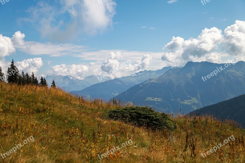 Golm Montafon Austria Golm Railway Mountains