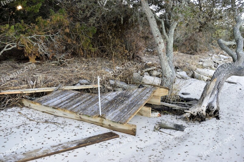 Hurricane Matthew Damage Dock Pier Outdoors