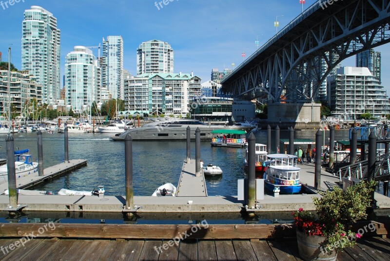 Vancouver British Columbia Skyscrapers Bridge Architecture