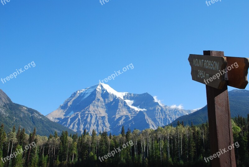 Canada Mount Robson Mountain British Columbia Rocky Mountains