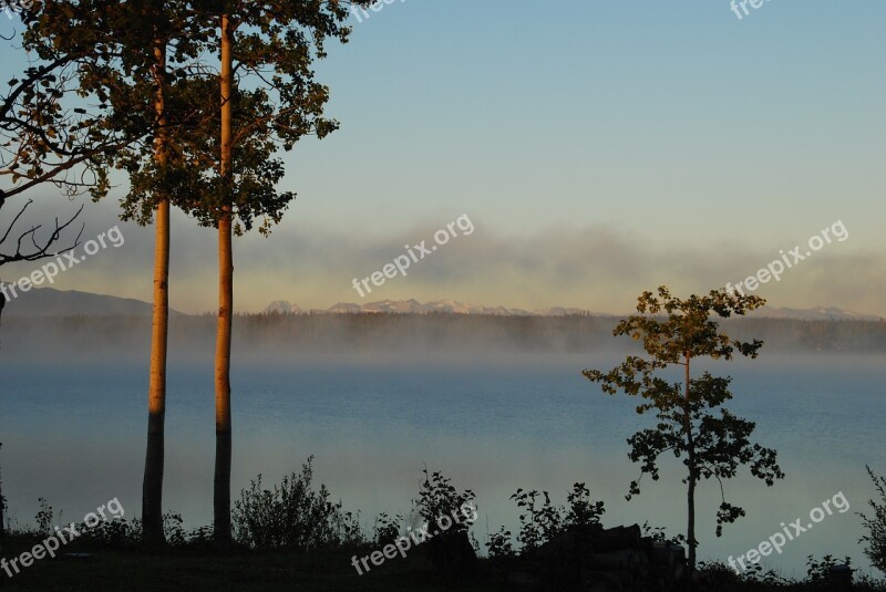 Morgenstimmung Lake Fog Canada British Columbia