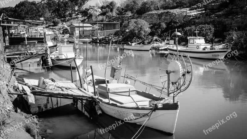 Fishing Boat Fishing Shelter Picturesque Potamos Liopetri Cyprus