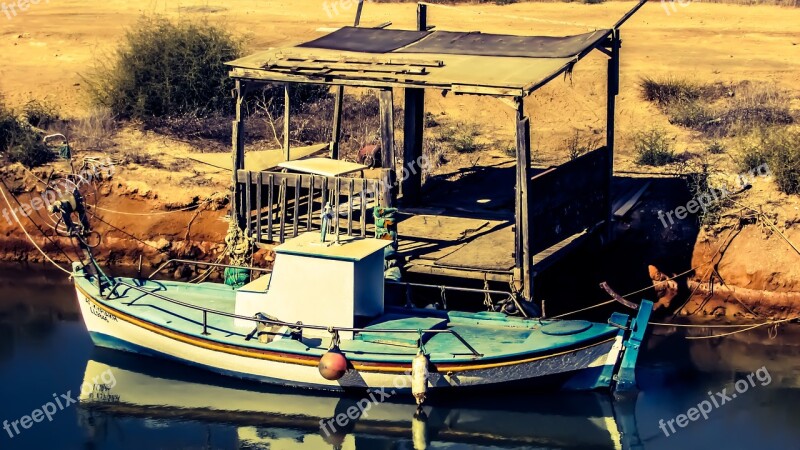 Fishing Boat Fishing Shelter Picturesque Potamos Liopetri Cyprus