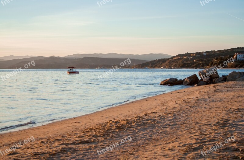 Beach Stones Sea Sunset Meditation