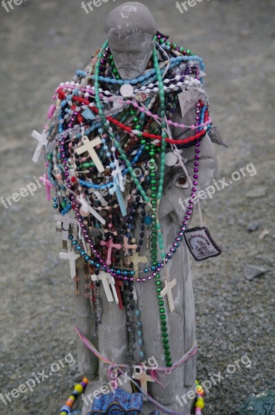 Statue Crosses Rosaries Scalpel Amulet