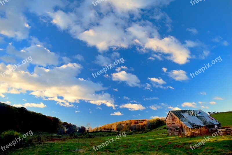 Farm Rustic Shack Sky Rural