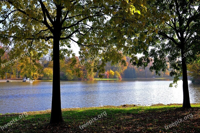 Lake Castle Park Herbstimpression Emerge Free Photos