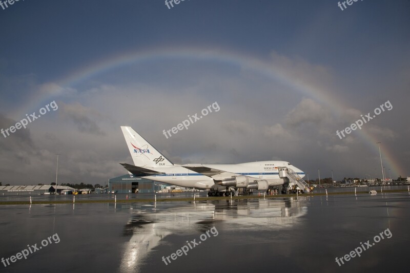 Jetliner Rainbow Boeing 747sp Reflection Modified