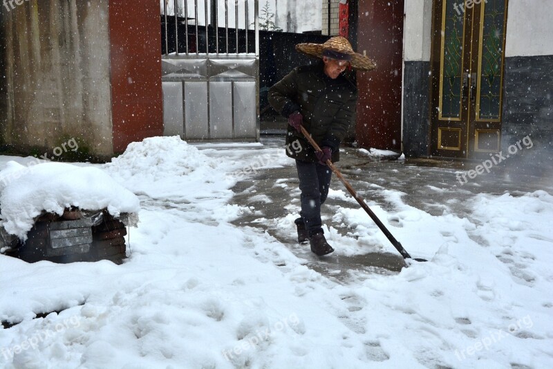 Winter In Rural Areas Quiet Snow People