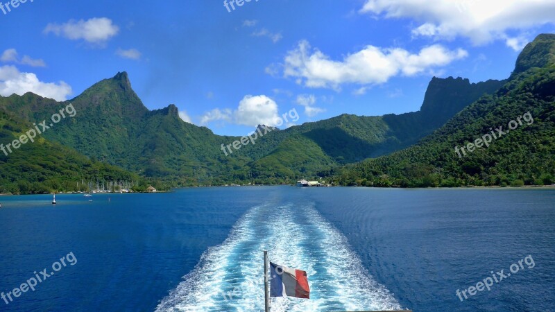 Polynesia Moorea Ferry Travel Sea