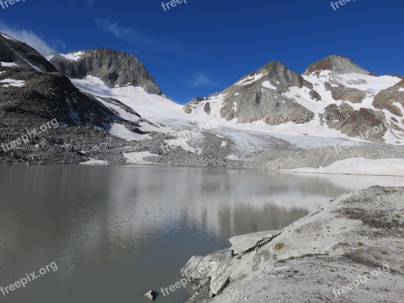 Glacial Lake Mountains Glacier Free Photos