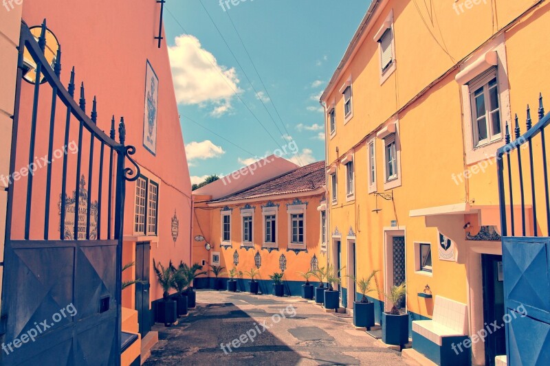 Lisbon Colors Façades Lane Painting