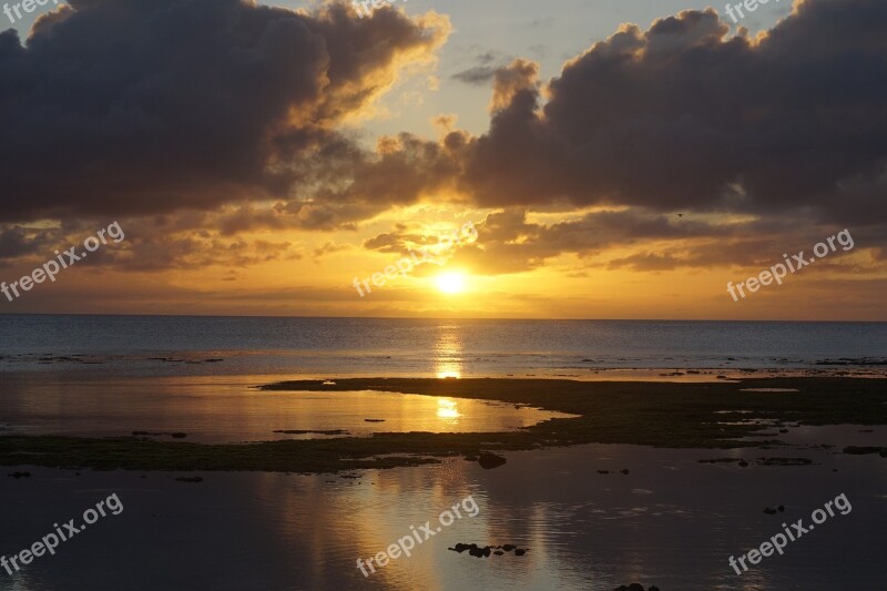 Glow Beach Sunset Sea Twilight