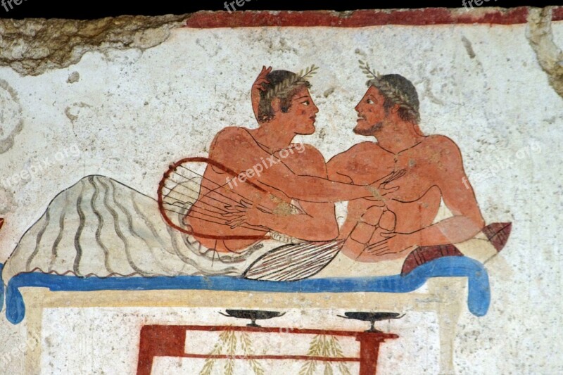 Paestum Fresco Tomb Of The Diver Salerno Italy