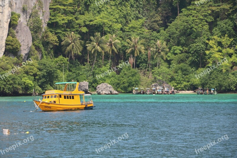 Boat Landscape Mar Scenario Tourism