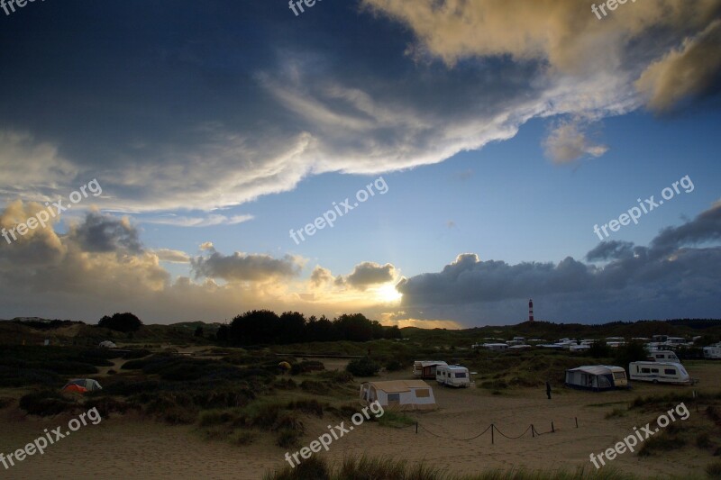 Amrum Island Campsite Tent Caravan Folding Caravan