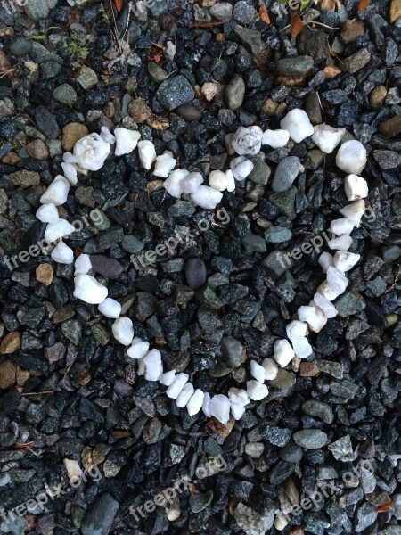 Heart Stones Beach Black And White Pebbles