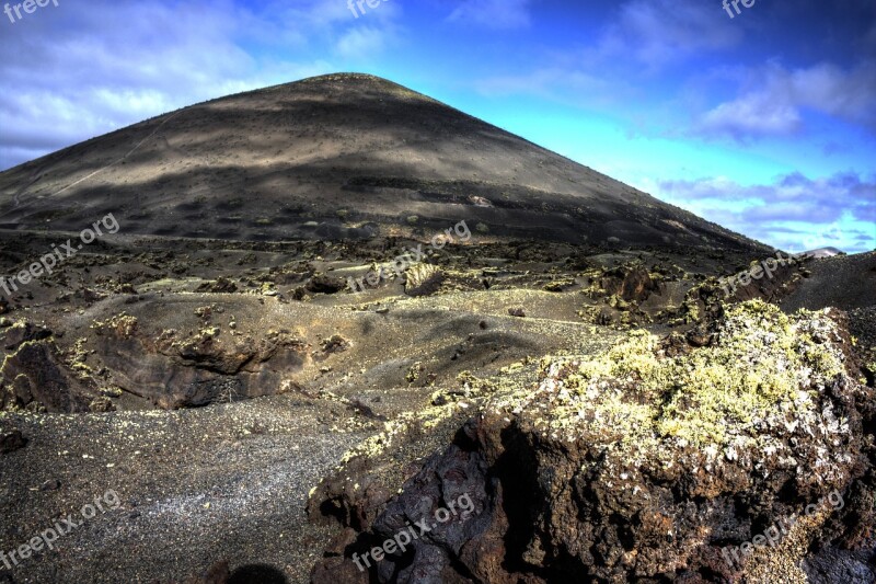 Lanzarote Volcano Surreal Landscape Travel