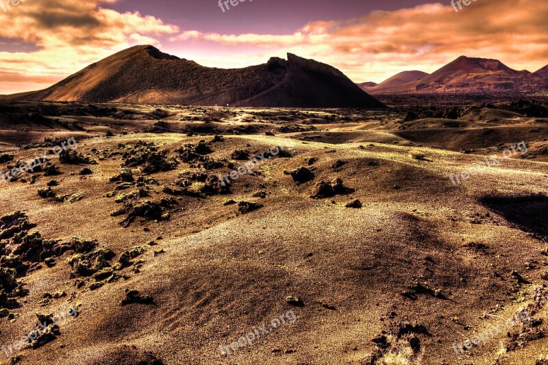 Lanzarote Volcano Surreal Landscape Travel