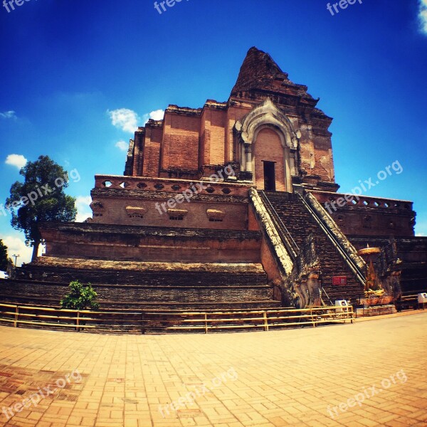 Wat Chedi Luang Chiang Mai Thailand Free Photos