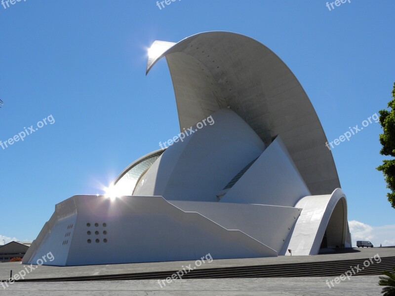 Santa Cruz Of Tenerife Auditorio De Tenerife Architecture Blue Perspective