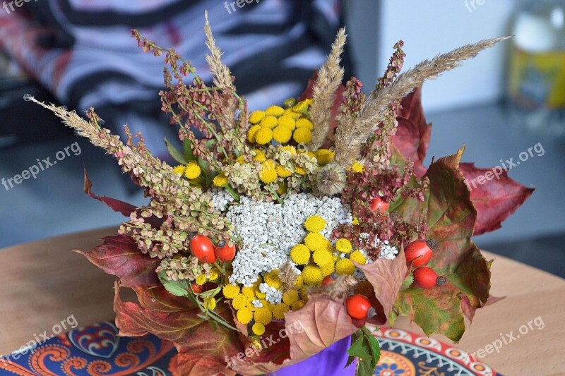 Herbstdeko Autumn Gesteck Autumn Decoration Leaves Decoration