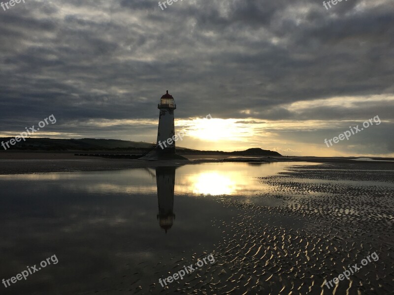 Talacre Lighthouse Sunset Dusk Beacon