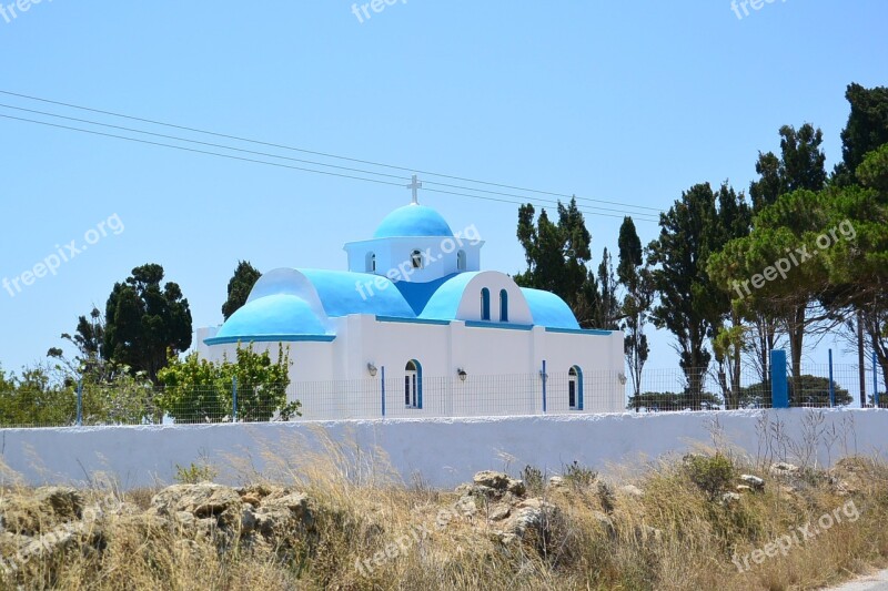 Greek Church Blue Domed Roof Orthodoxy Free Photos