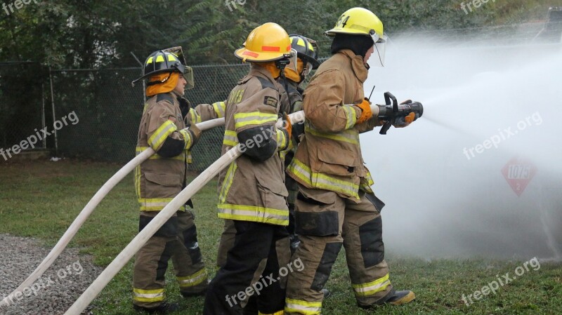 Fire Fighters Hose Training Firefighter Training Propane Tank