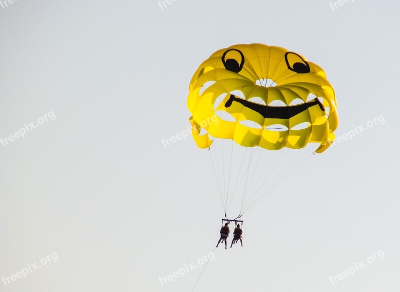 Parachute Paragliding Yellow Balloon Smile