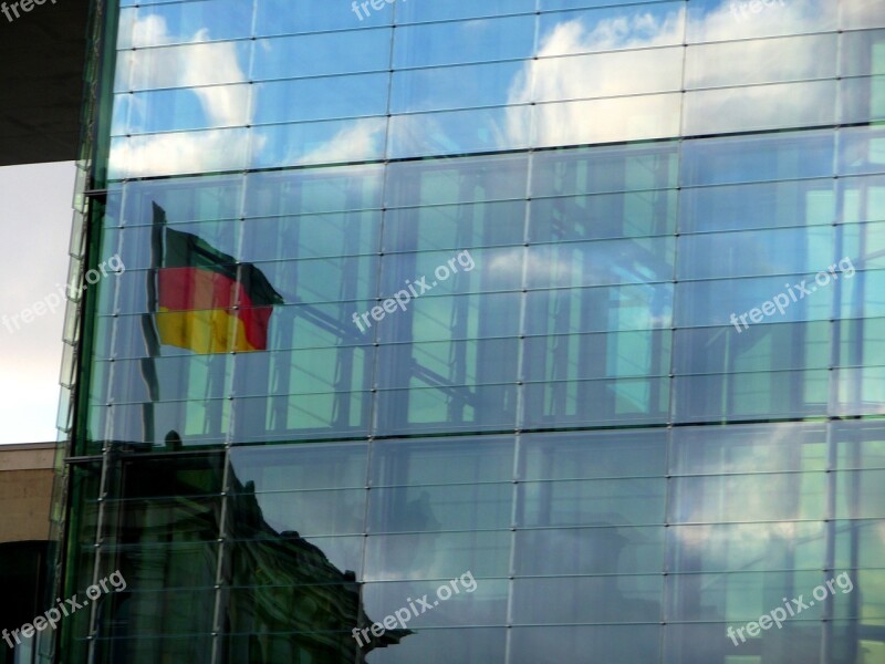 Germany Flag Flag Mirroring Facade Building