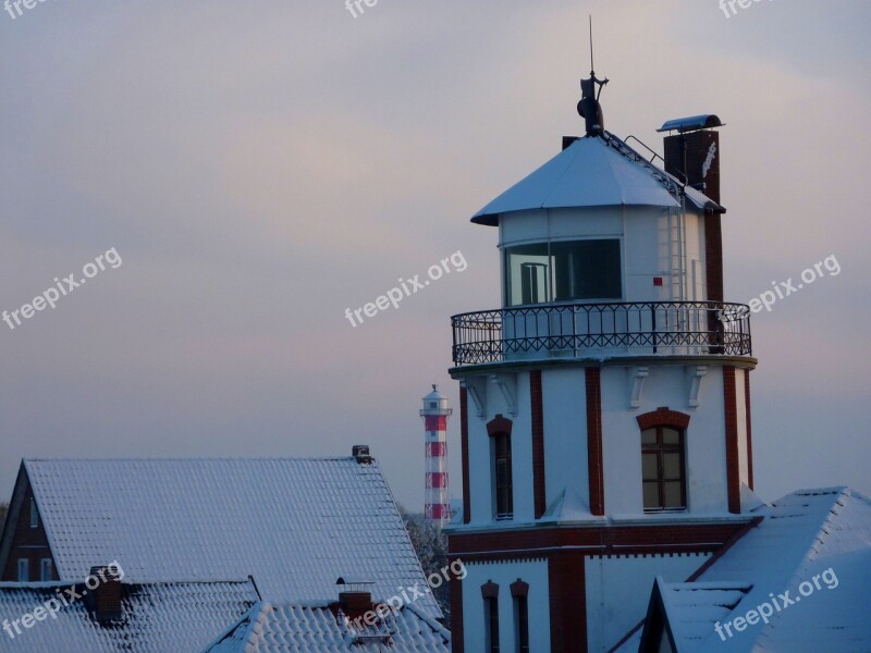 Lighthouse Winter Maritime Beacon Old Country