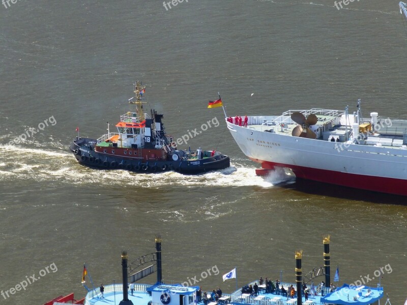 Port Hamburg Elbe Maritime Tug