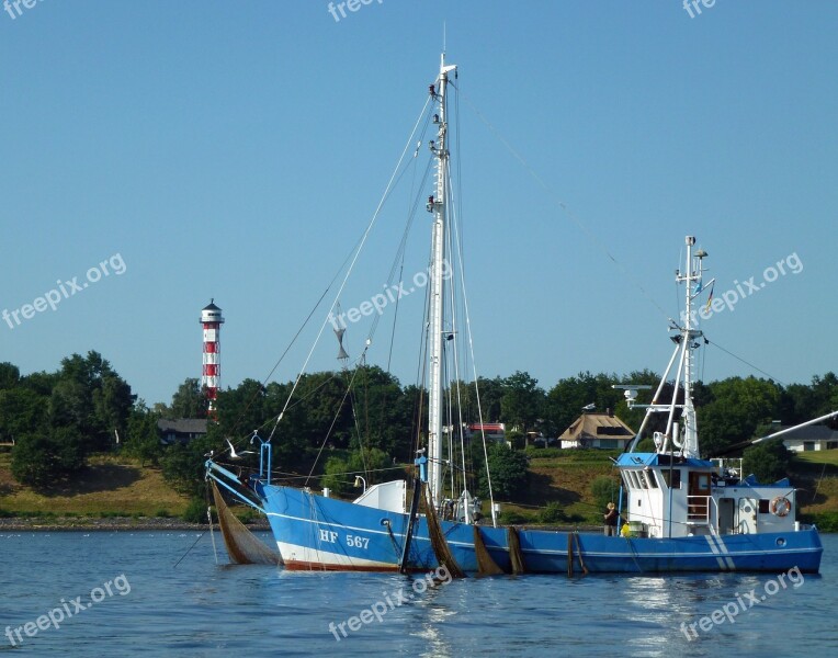 Elbe Fishing Cutter Fishing Vessel Maritime