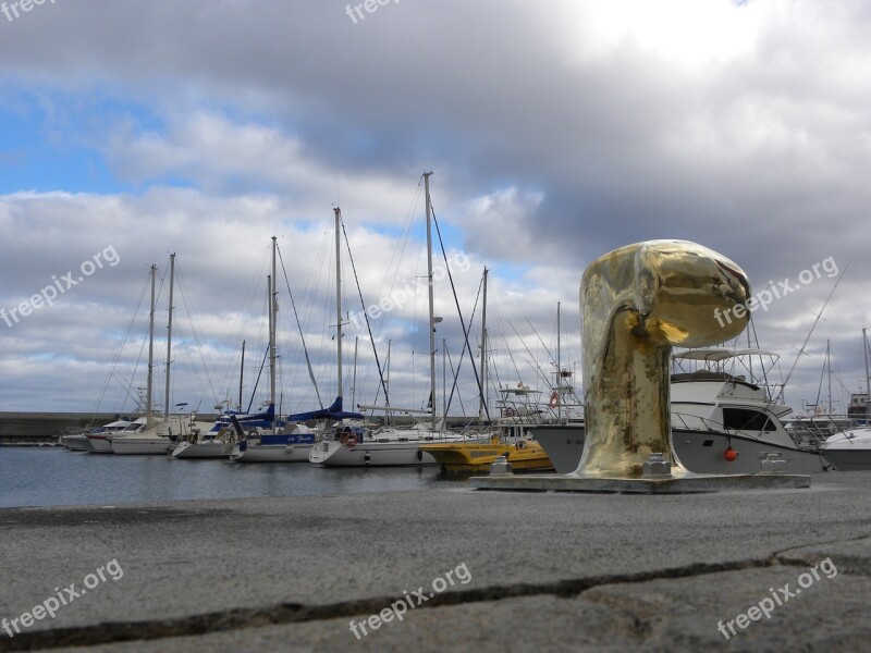 Bollard Spring Boats Landscape Maritime