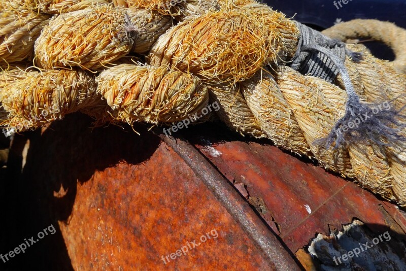 Oil Barrel Rope Rust Port Quay