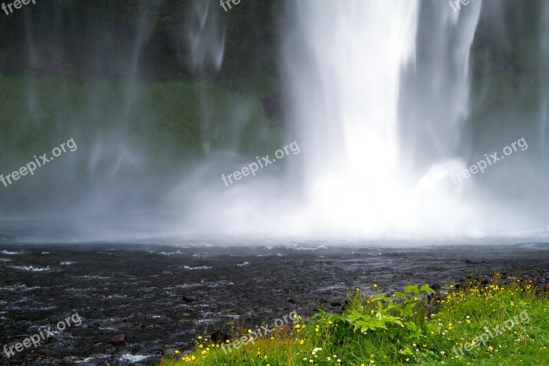 Iceland Volcanoes Waterfall Geyser Volcanic