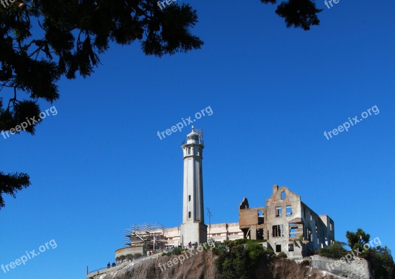 Alcatraz Lighthouse Wardens House Ruins Island