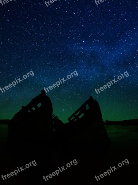 Stars Nebula Boats Salen Isle Of Mull