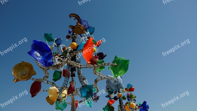 Art Sculpture Tree Glass Colour