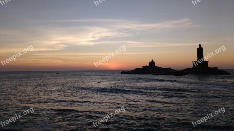 Kanyakumari Sunrise India Beach Sea