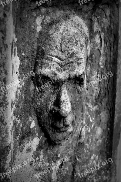 Face Image Dark Head Grave