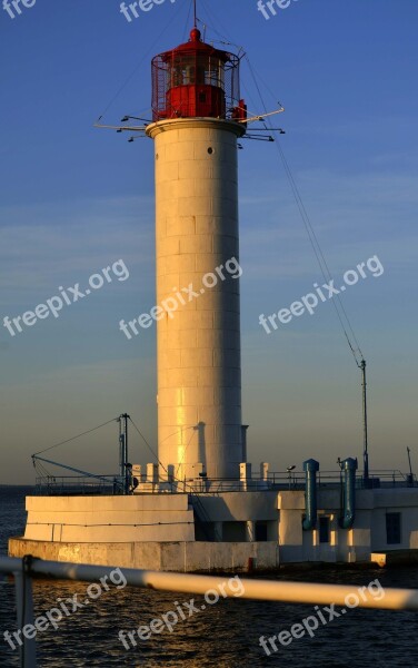 Vorontsov Lighthouse Lighthouse Scythe Sunset Odessa