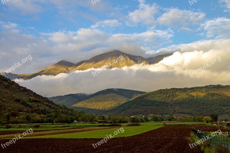 Mount Velino Abruzzo Avezzano Clouds Sky