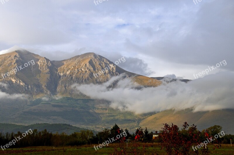 Mount Velino Abruzzo Avezzano Clouds Sky