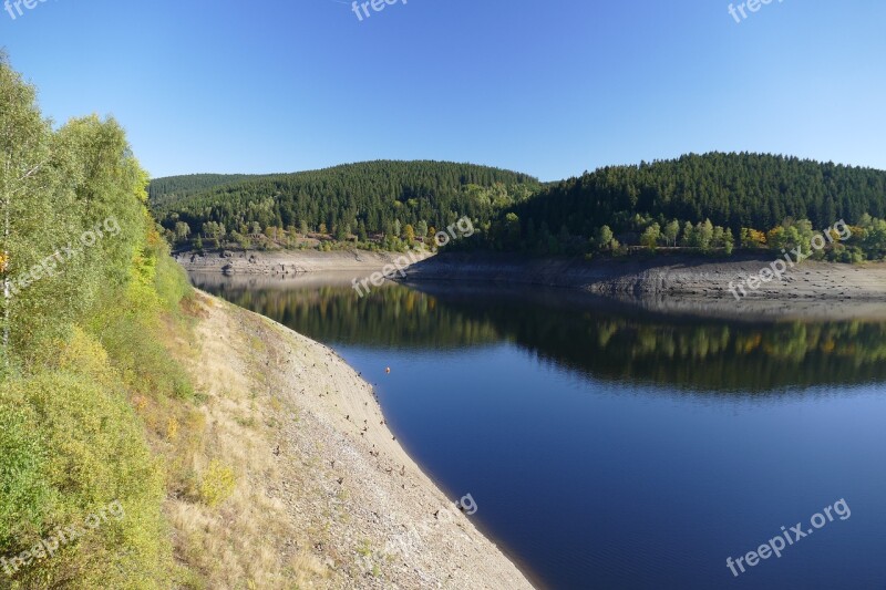 Oker Dam Reservoir Landscape Water Power