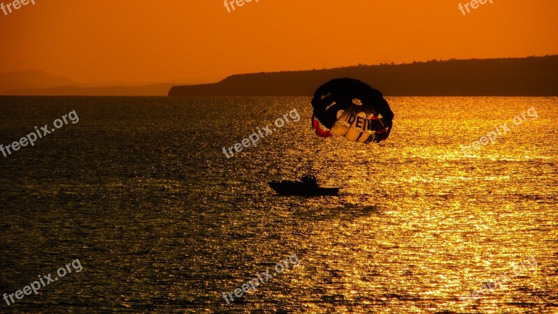 Sunset Sea Nature Orange Sunlight