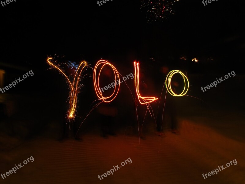 Yolo Sparklers New Year You Only Live Once Acronym