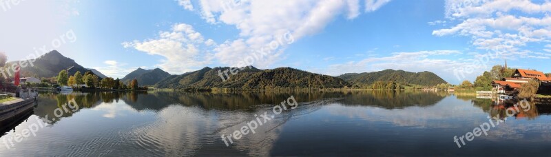 Lake Mountains Sky Landscape Clouds